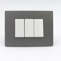 INTERRUPTOR TRIPLE SINTHESI S33 PLACA PIEDRA Y DADOS BLANCOS