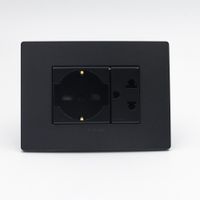 TOMACORRIENTE DOBLE 1 SCHUKO Y 1 UNIVERSAL SINTHESI S33 PLACA CARBON Y DADOS NOIR