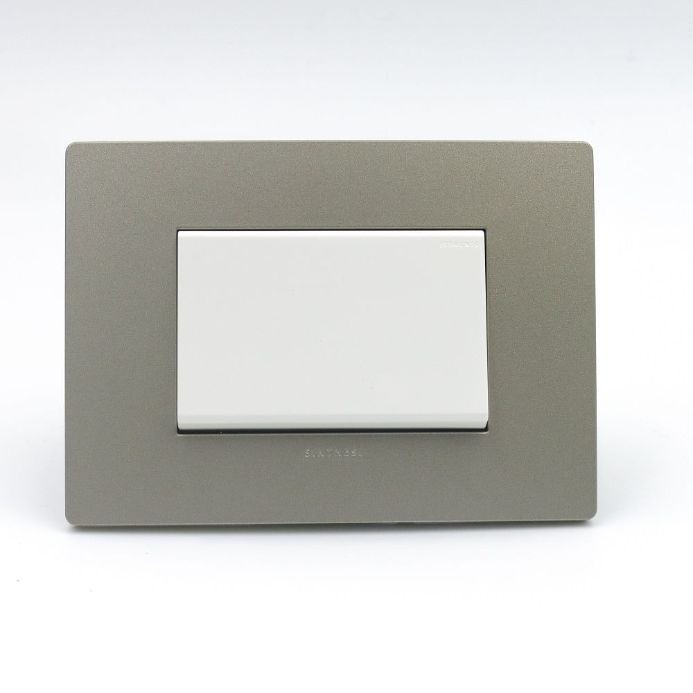 PULSADOR PARA TIMBRE SIMPLE TECLON SINTHESI S33 PLACA ARENA Y DADOS BLANCOS