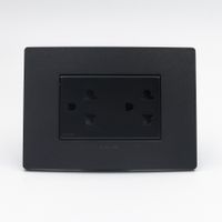 TOMACORRIENTE DUPLEX UNIVERSAL CON TIERRA SINTHESI S33 CARBON Y DADO NOIR