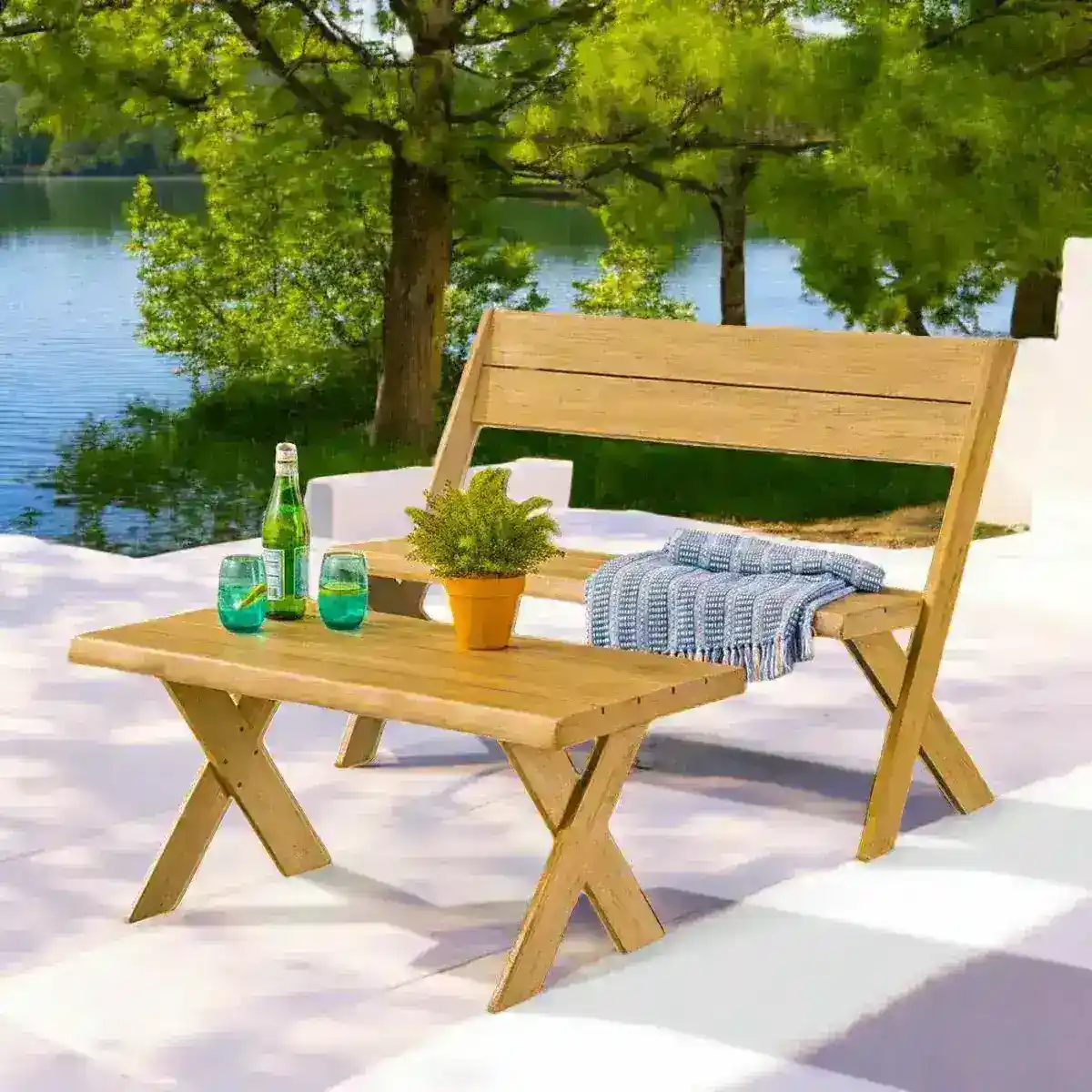 Banca de Terraza con Mesa para 2 Personas Tucán Movenda