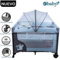 Cuna Corral Ebaby Con Cambiador Happy Dream Celeste