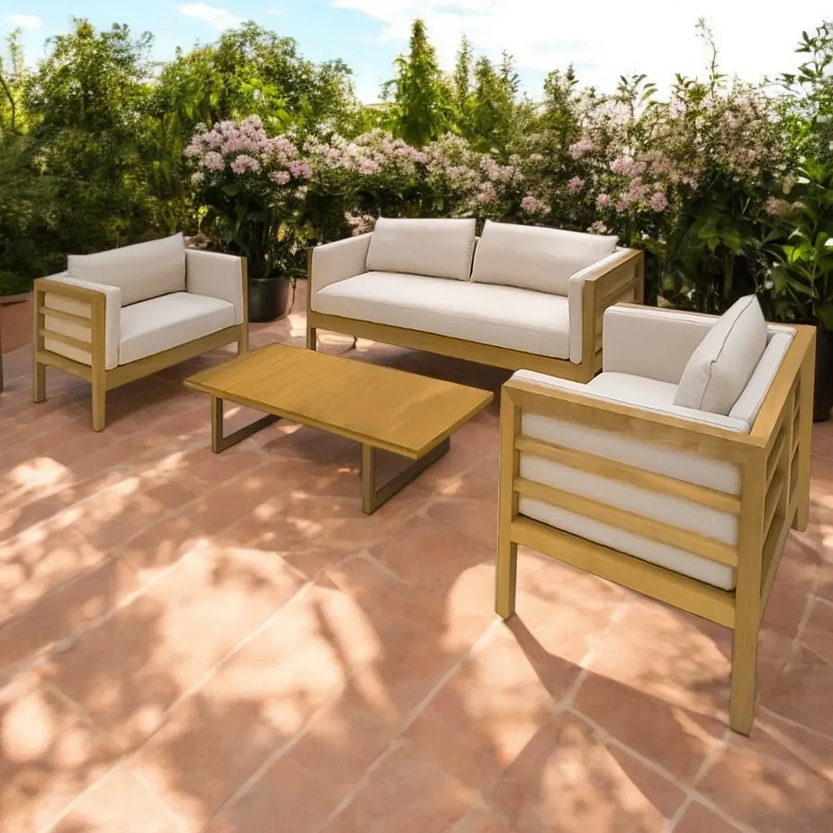 Set de Terraza de Madera para 4 Personas Cardenal Movenda