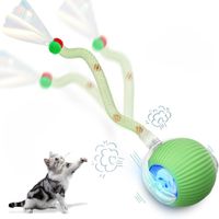 Pelota Interactiva para Gatos con 2 Sogas Juguete Inteligente LED Recargable