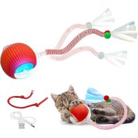 Pelota Interactiva para Gatos con 2 Sogas Juguete Inteligente LED Recargable