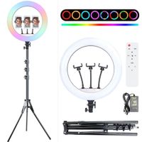 Aro de luz LED RGB de 45 cm Lámpara Táctil + Trípode + Control Remoto
