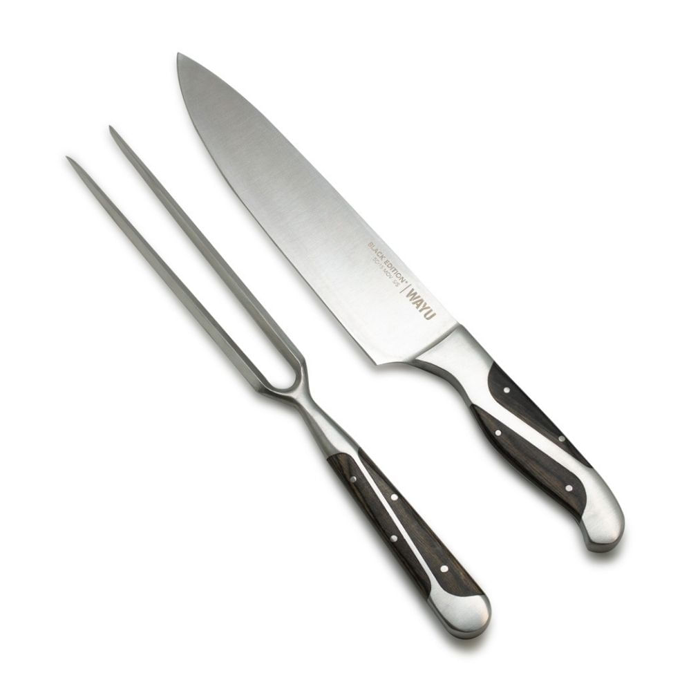 Set Parrillero Acero Inoxidable y Madera Wayu Black Edition