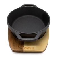Cacerola Hierro Fundido Wayu Iron Cast Base Madera Negro