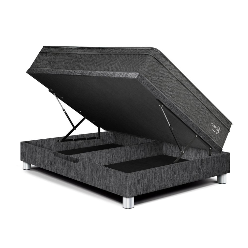 Cama Boxet Paraíso Pocket Star 1.5 Plazas Charcoal