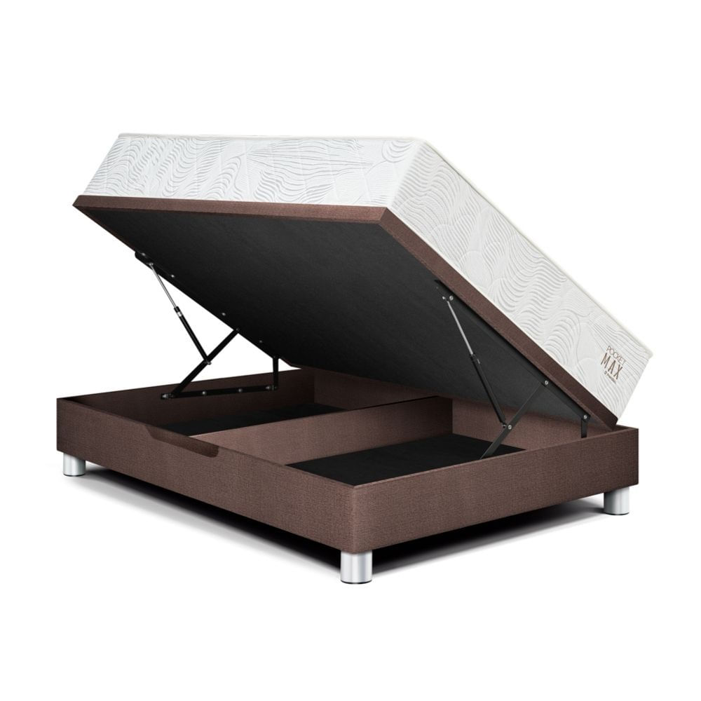 Cama Boxet Paraíso Pocket Max 1.5 Plazas Chocolate