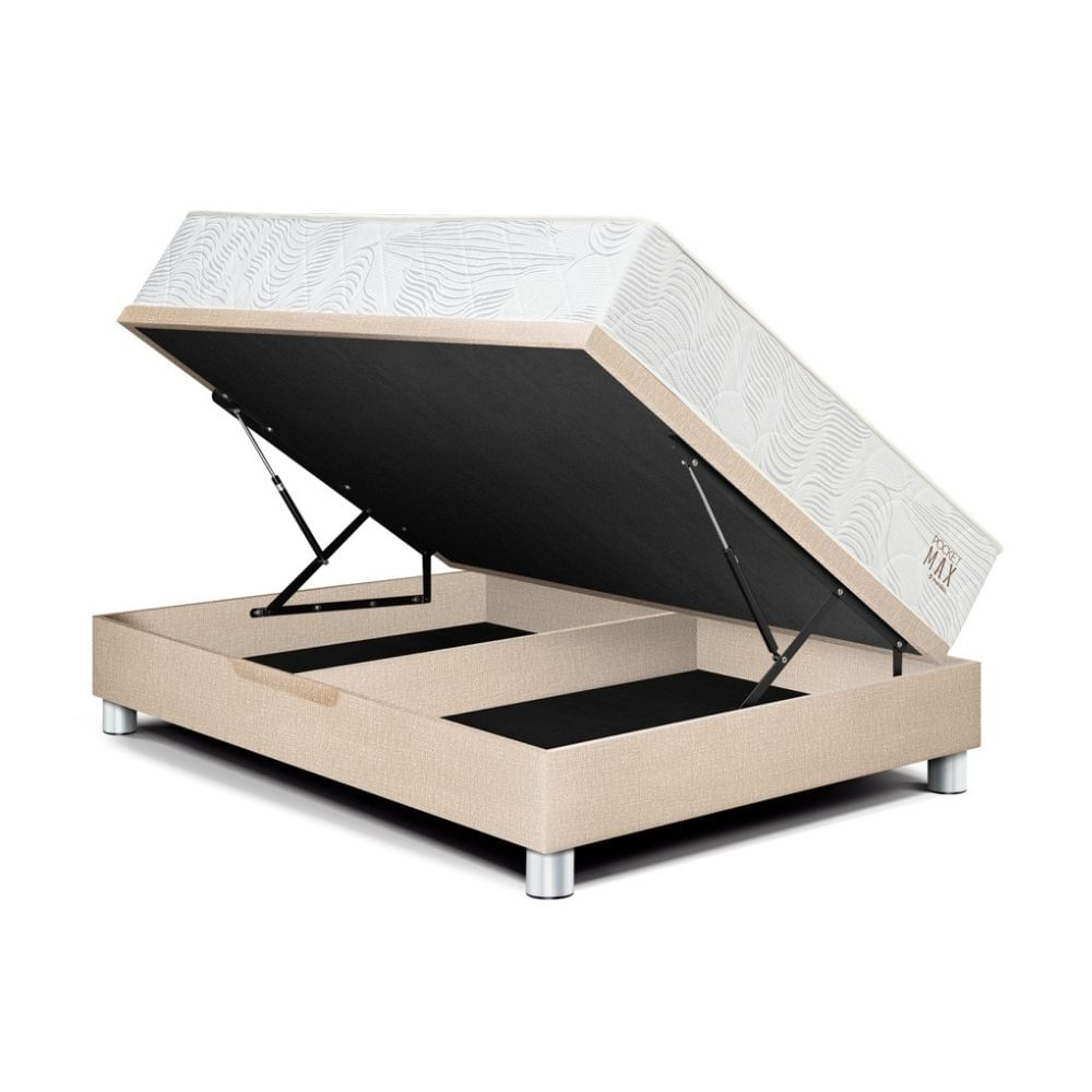 Cama Boxet Paraíso Pocket Max 2 Plazas Champagne