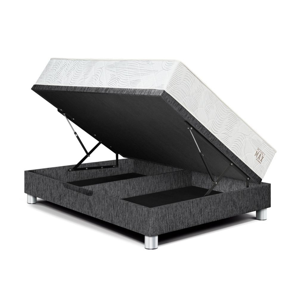 Cama Boxet Paraíso Pocket Max 2 Plazas Charcoal