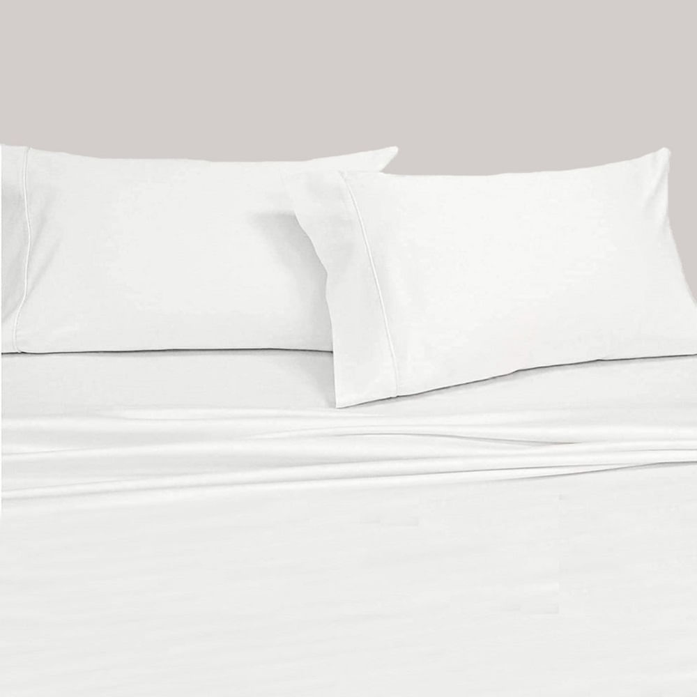 Juego De Sábanas 2.0 Plz Somni 300 Hilos Blanco 100% algodón