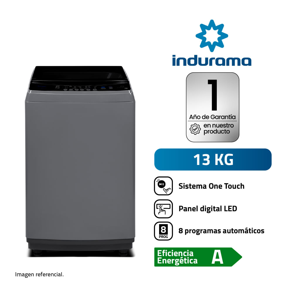 Lavadora Automática Indurama LRI-13DGR 13kg Gris
