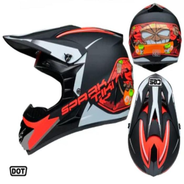 CASCO MOTO CES CROSS ROJO BRILLO TALLA XL Promart