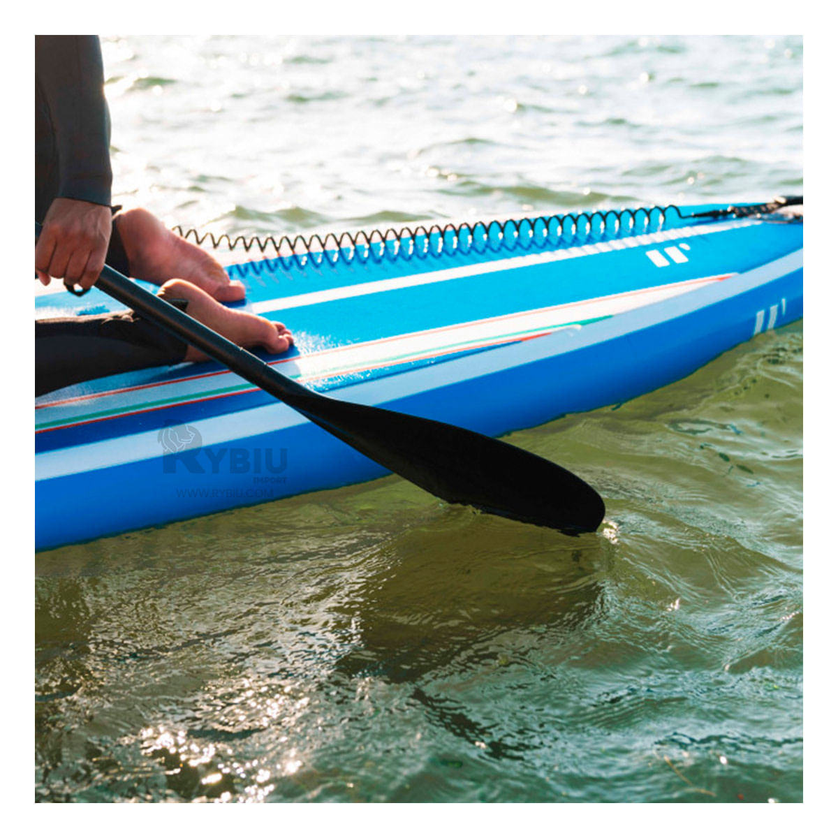 Correa de Tobillo Surf en Color Negro Y+Stickers