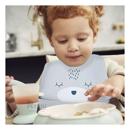 Babero Infantil de Silicona en Plomo Y+Papel de Regalo Babero Infantil de Silicona en Plomo Y+Papel de Regalo