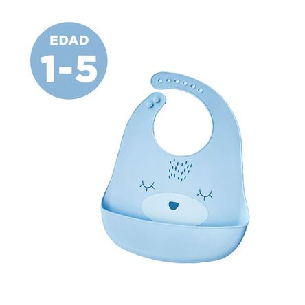 Babero Resistente al Agua para Bebe en Celeste Y+Stickers Babero Resistente al Agua para Bebe en Celeste Y+Stickers