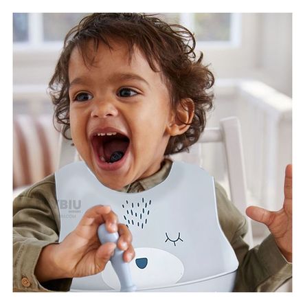 Babero de Silicona para Bebe con Estampado en Plomo