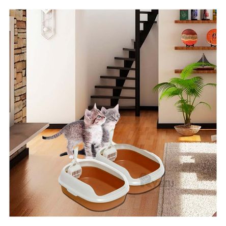 Arenero con Laterales Elevados con Pala Cernidora Marron Arenero con Laterales Elevados con Pala Cernidora Marron