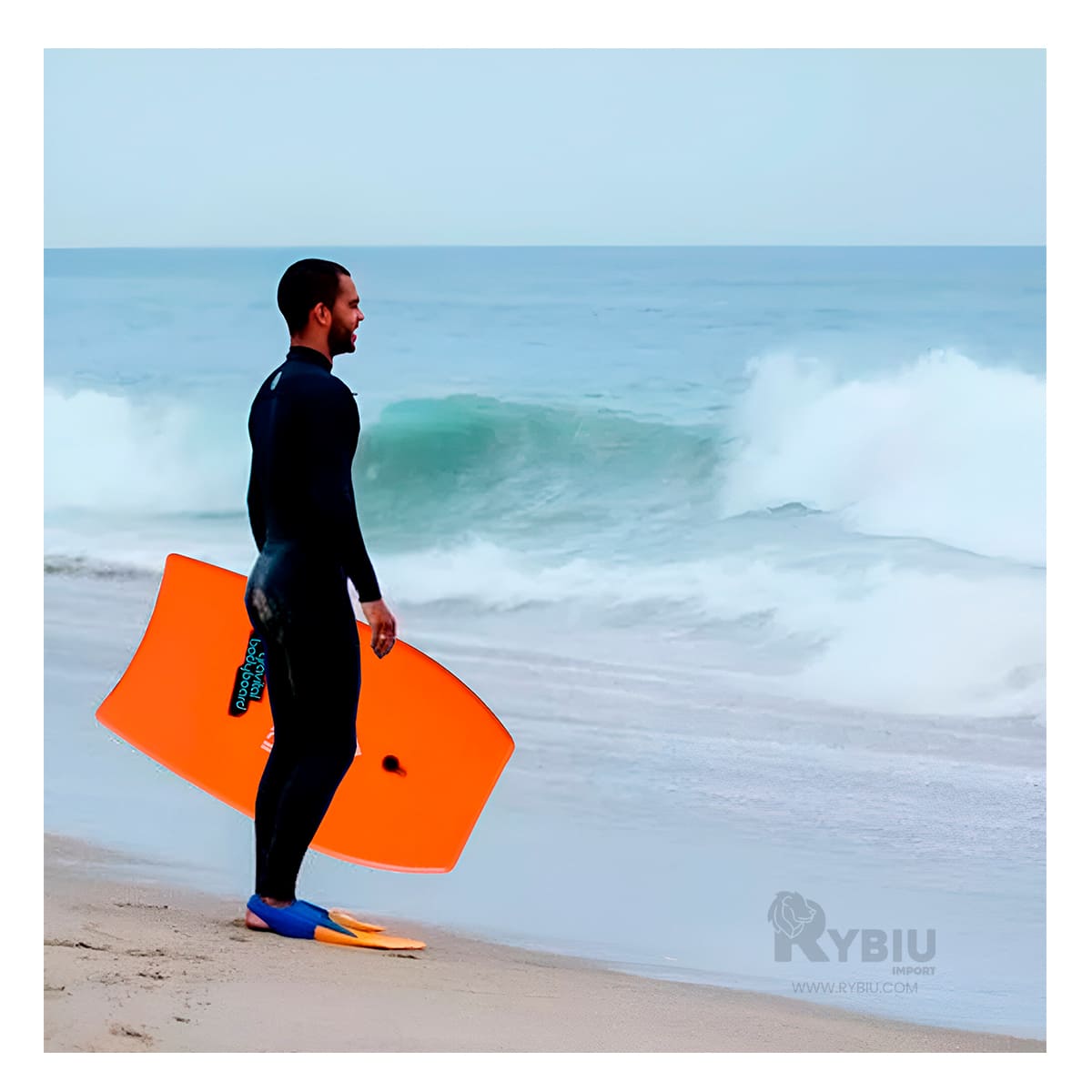 Bodyboard Sofisticado en Color Anaranjado Y+Papel de Regalo