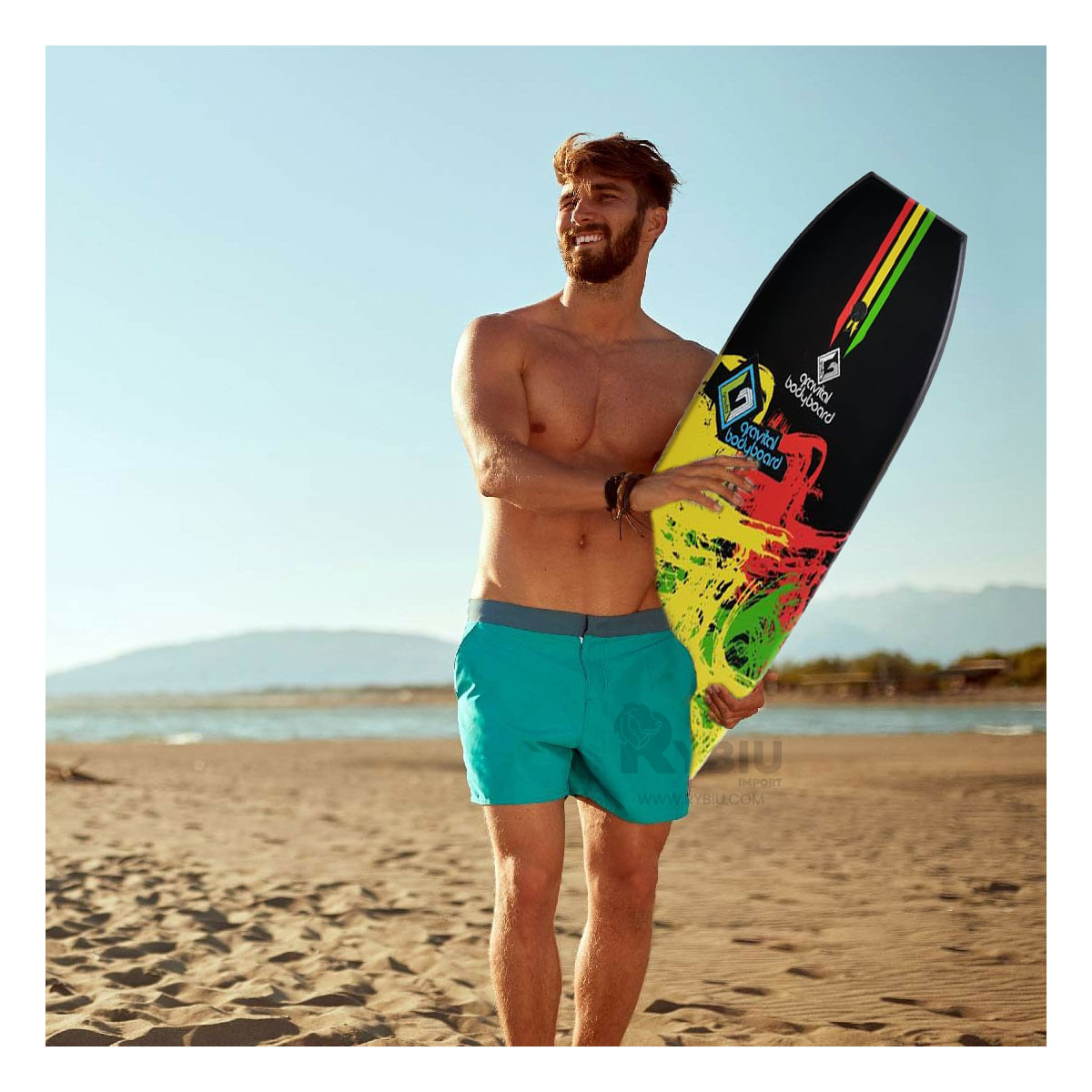 Bodyboard Ergonomico para el Mar en Multicolor Y+Stickers