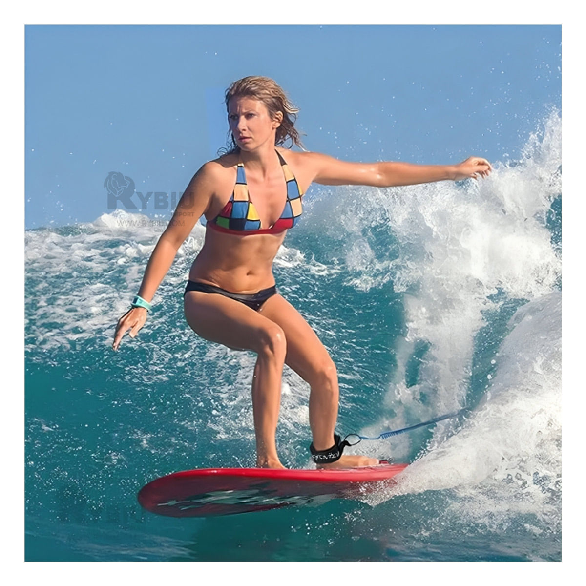 Correa de Tobillo Surf en Color Azul Y+Stickers