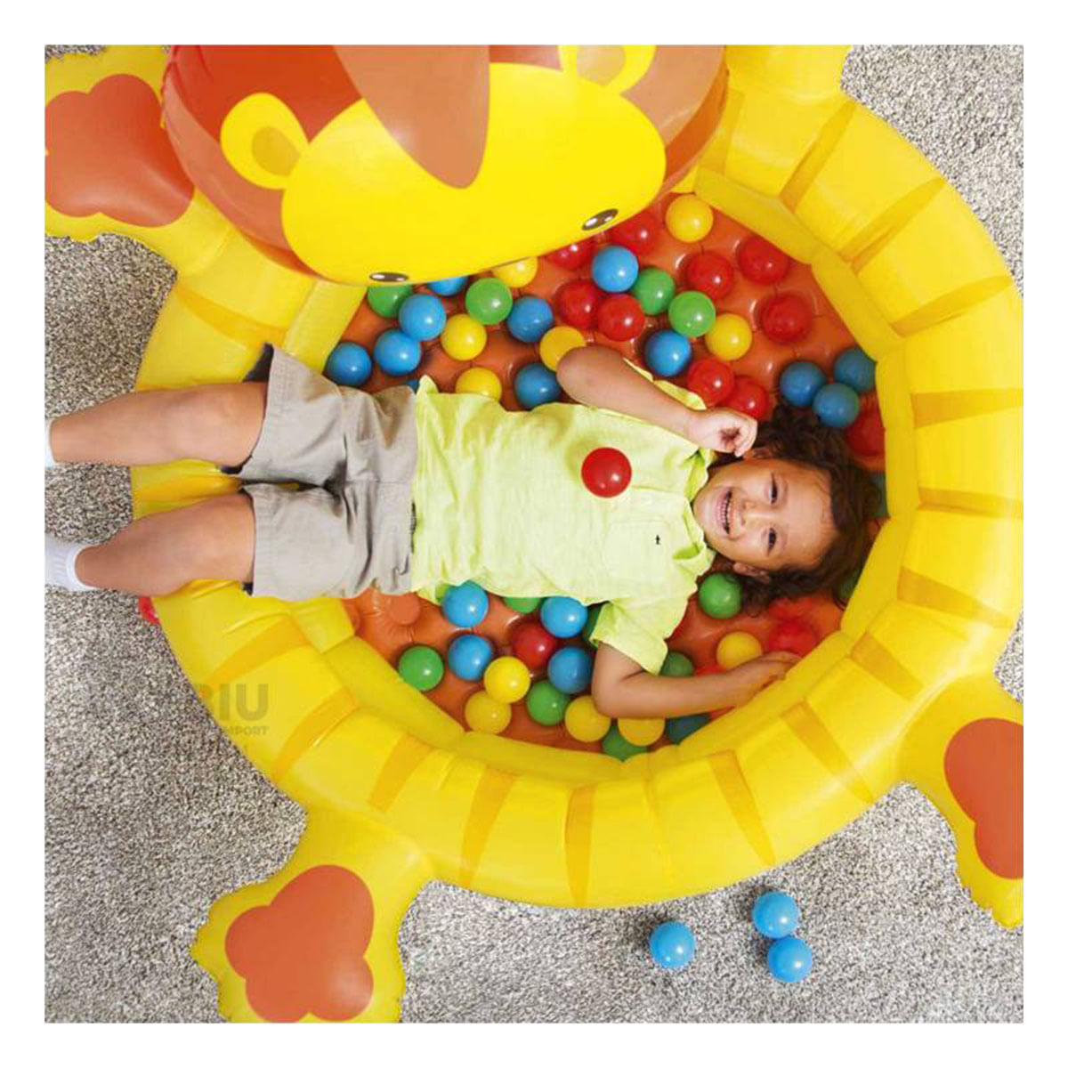 Piscina con Pelotas con Forma de Leon de Niños en Amarillo
