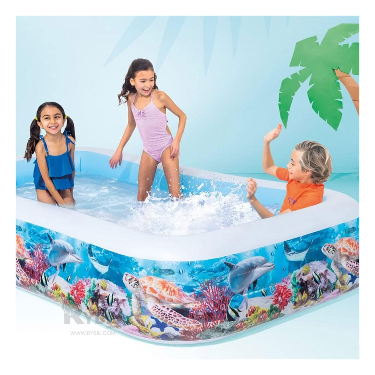Piscina Inflable Diseño Tropical en Multicolor