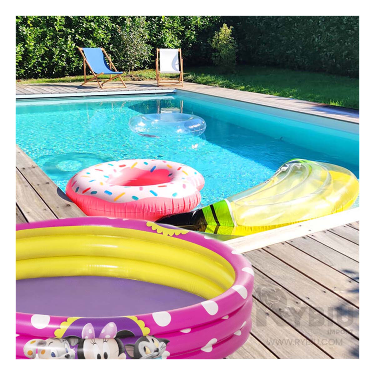 Piscina Resistente en Rosado 91079 Y+Stickers