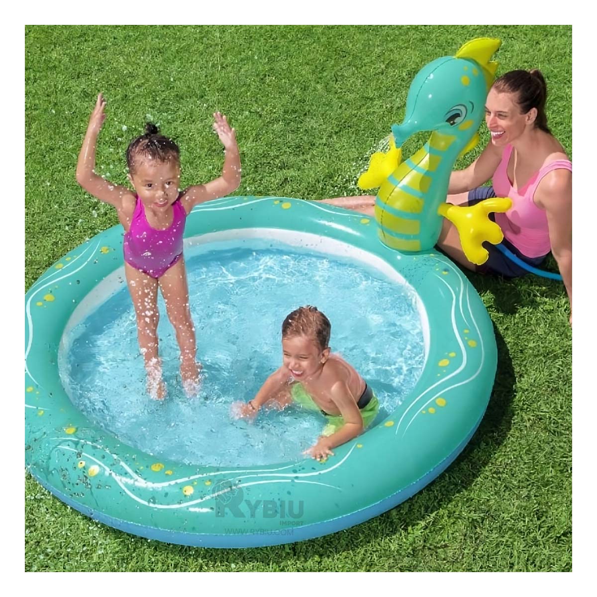 Piscina Resistente Modelo Caballito de Mar Y+Stickers