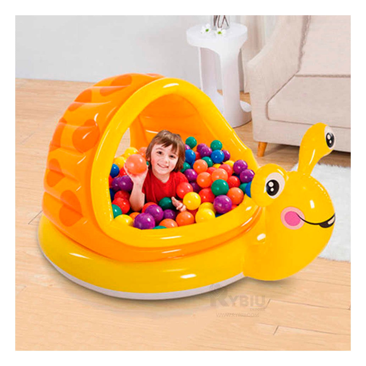 Piscina Versatil para Niños en Amarillo Y+Stickers