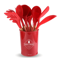 Set de Cucharones de Silicona de 11 Piezas Rojo