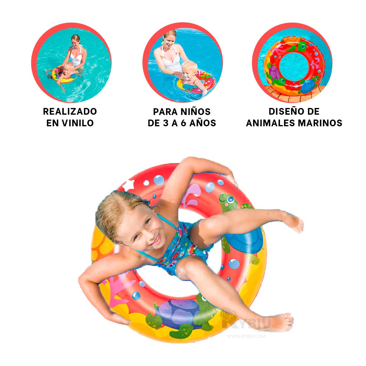 Flotador Versatil y Practico Rojo Y+Stickers