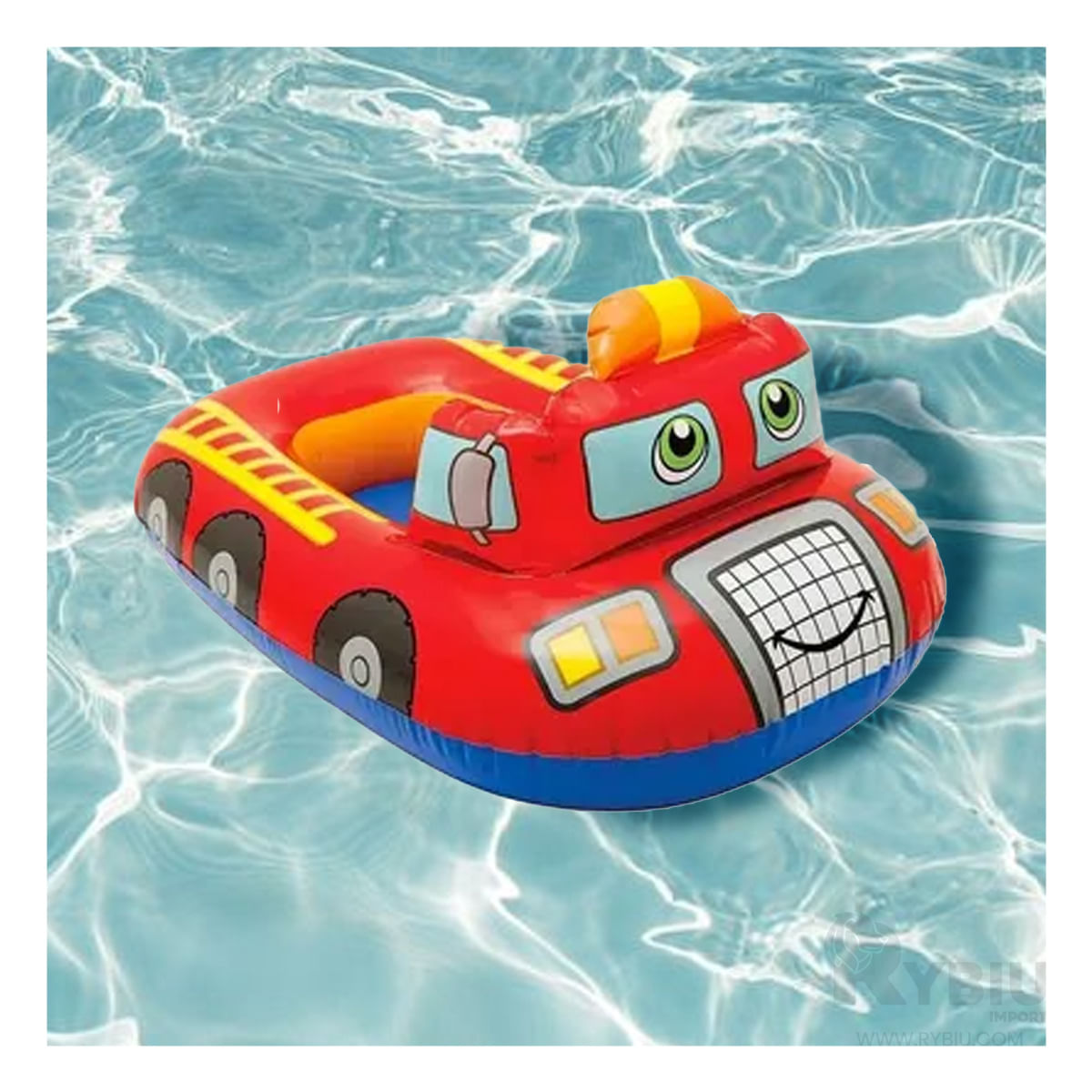 Flotador Pequeño en Forma de Carro de Bombero de Color Rojo
