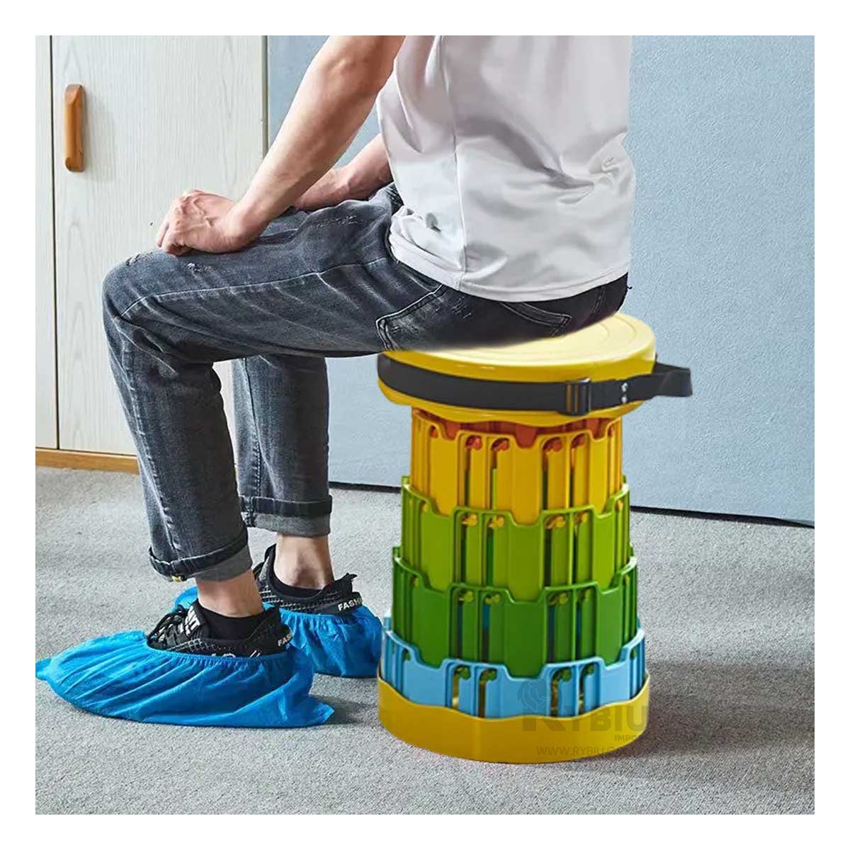 Silla Plegables Portatiles Centro Multicolor Tapa Amarillo