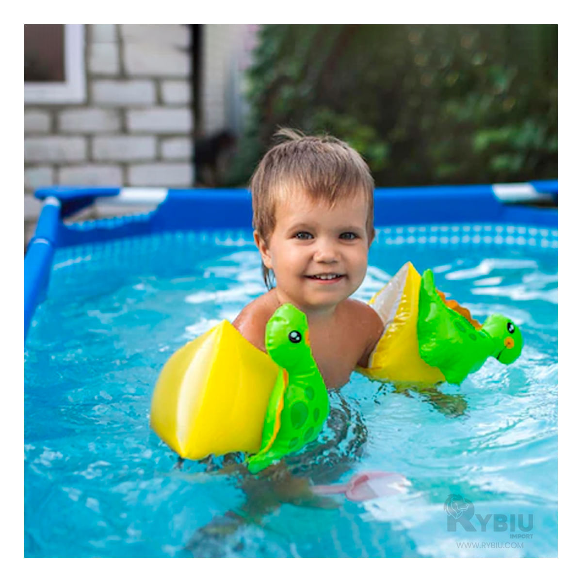 Flotador Brazo de Dinosaurio Resistente de Vinilo Amarillo