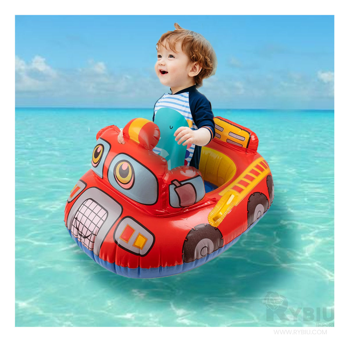 Flotador con Diseño Atractivo de Color Rojo Y+Stickers