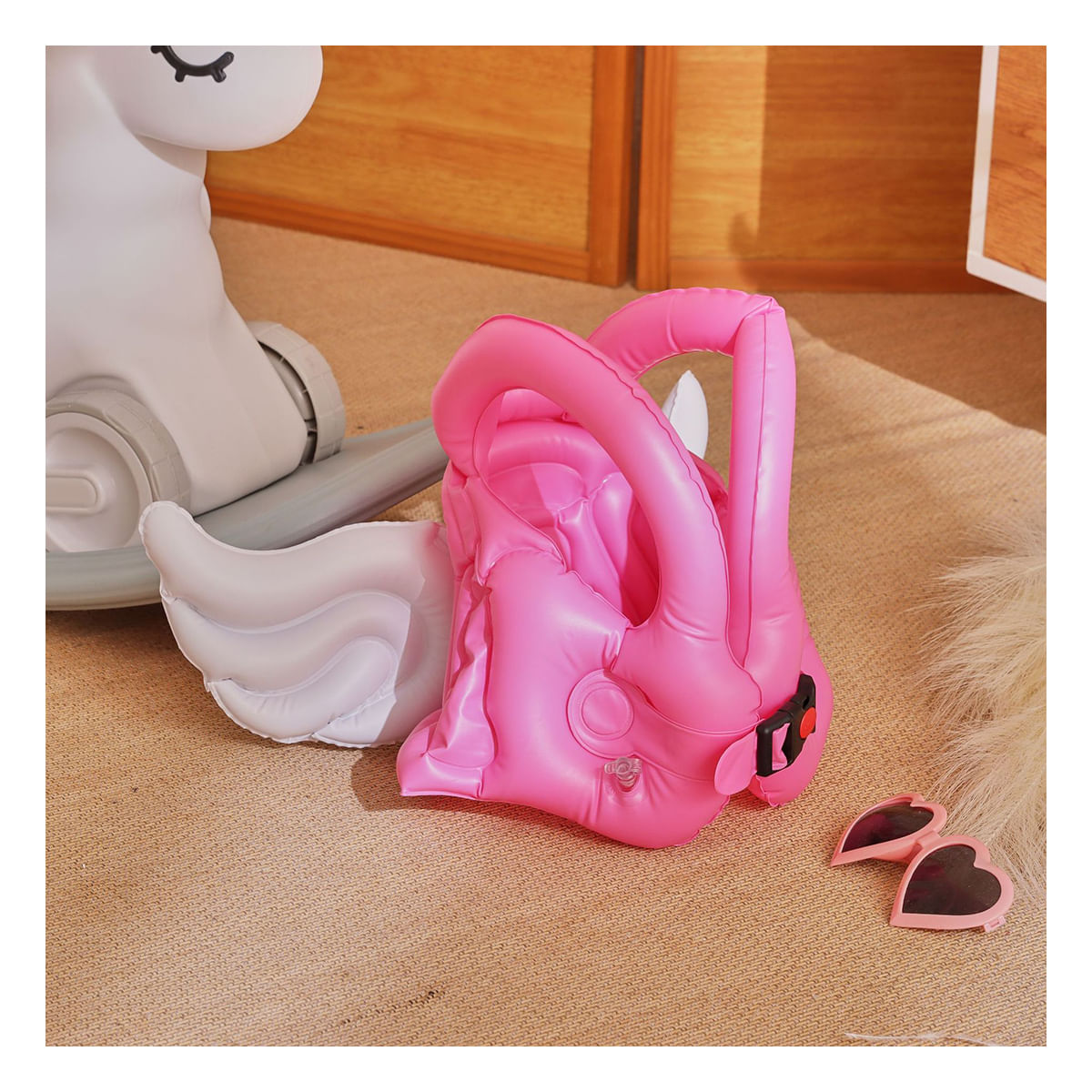 Flotador con Tematica Angel en Color Rosado Y+Stickers