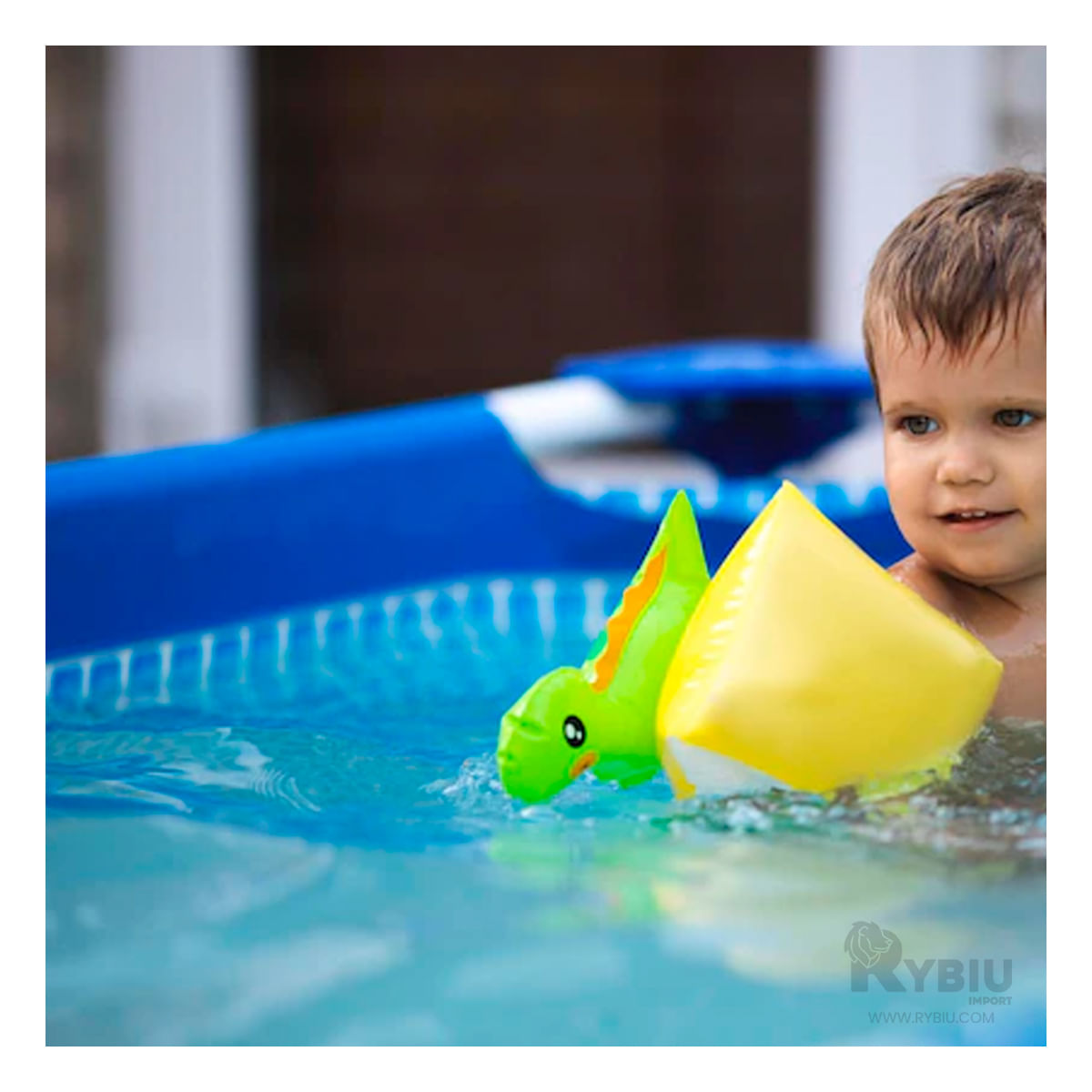 Flotador Forma de Dinosaurio en Amarillo Y+Papel de Regalo