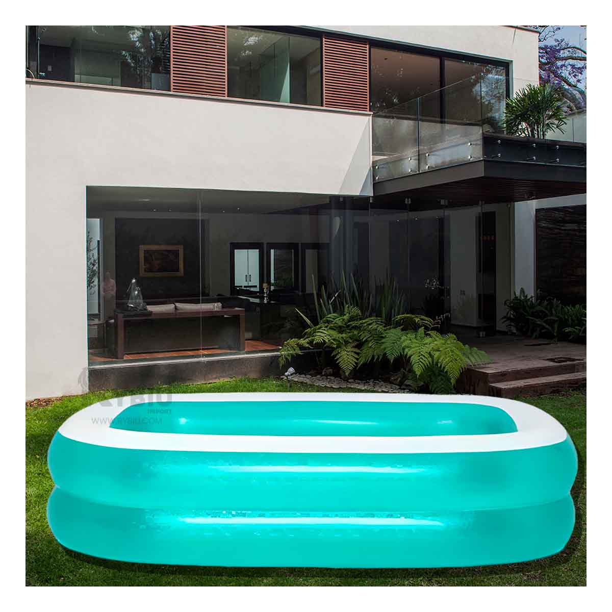 Piscina Resistente de Color Verde Y+Stickers