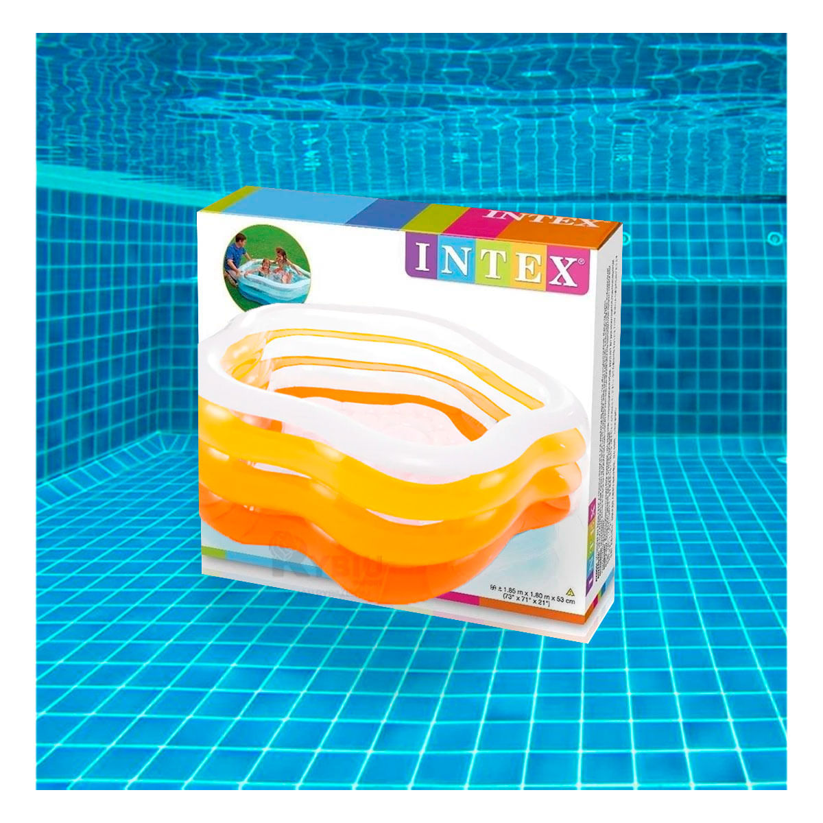 Piscina Infantil de Facil Armado Naranja Y+Papel de Regalo