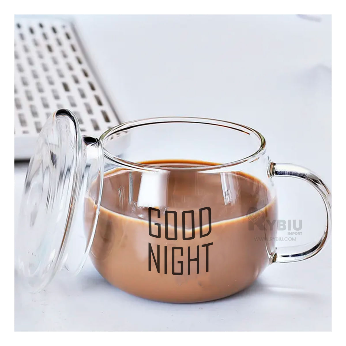 Taza de Vidrio Good Night de Color Transparente