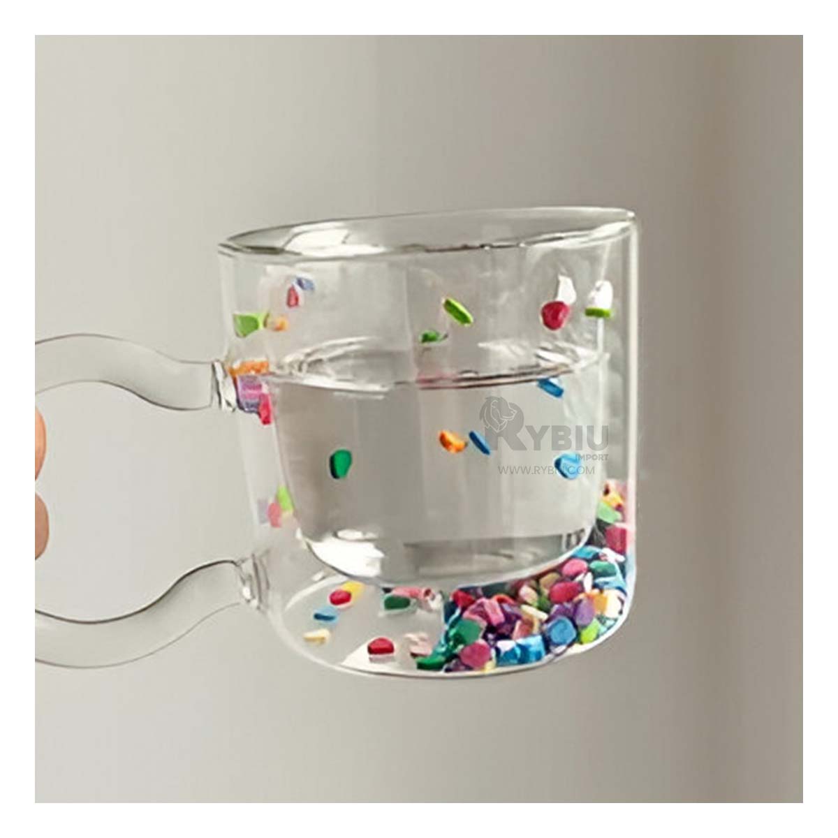 Taza Eficaz de Doble Capa Aislante Transparente