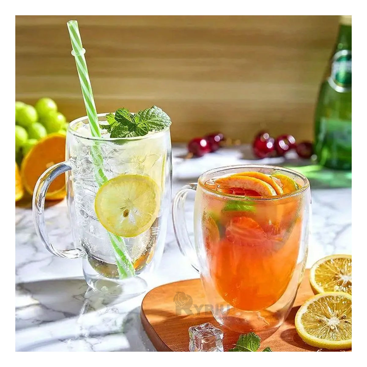 Taza con Asa Moderna en Transparente Y+Papel de Regalo