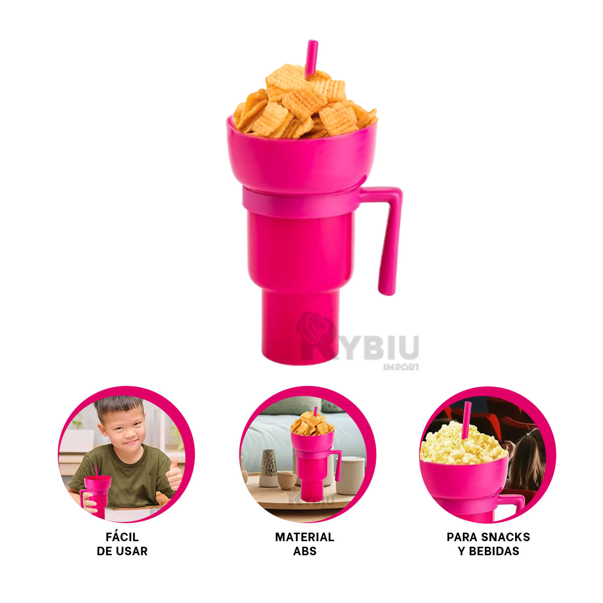 Vaso Resistente para Bebidas de Color Rosado Y+Agendita
