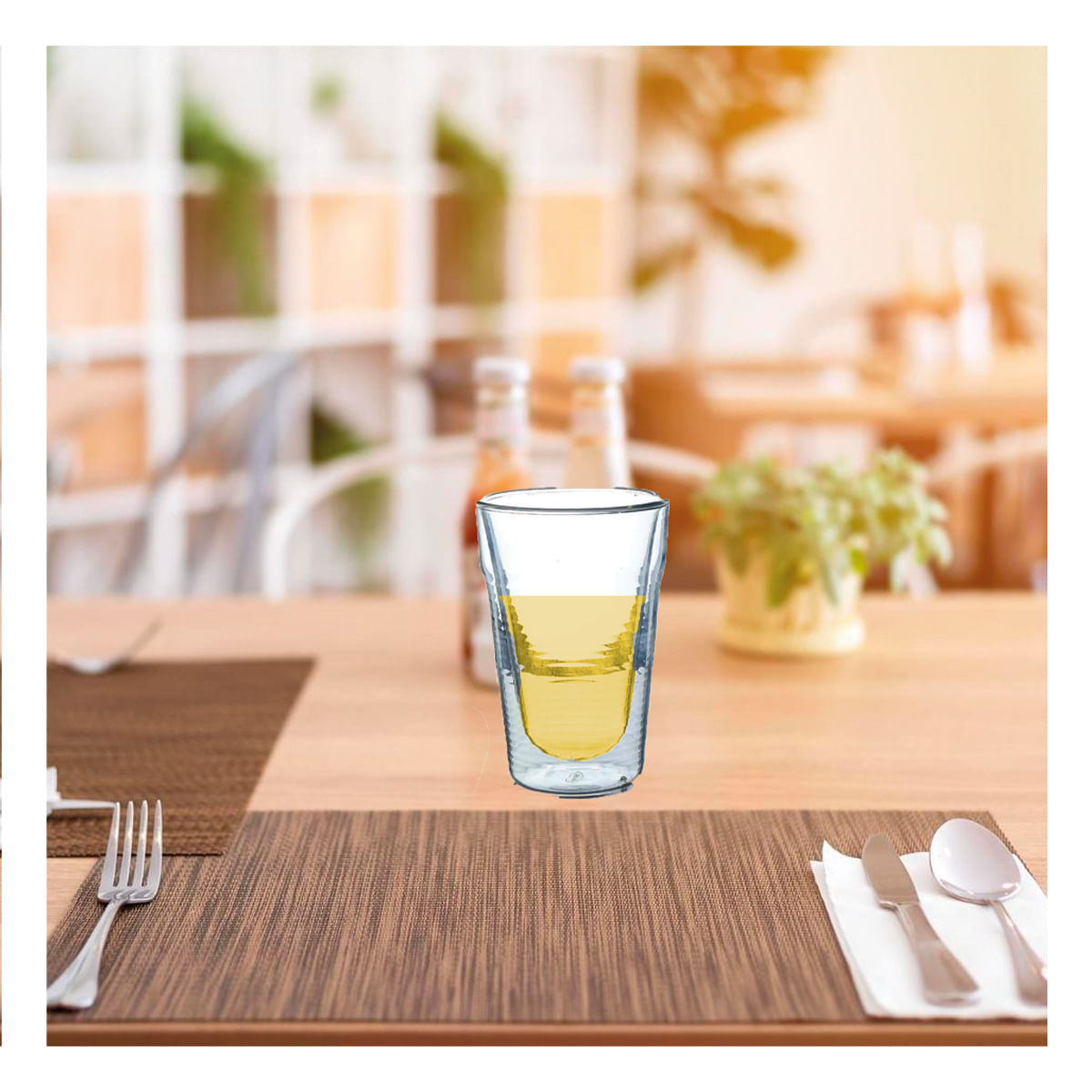 Vaso con Capa de Jugos 620 ML Transparente Y+Papel de Regalo