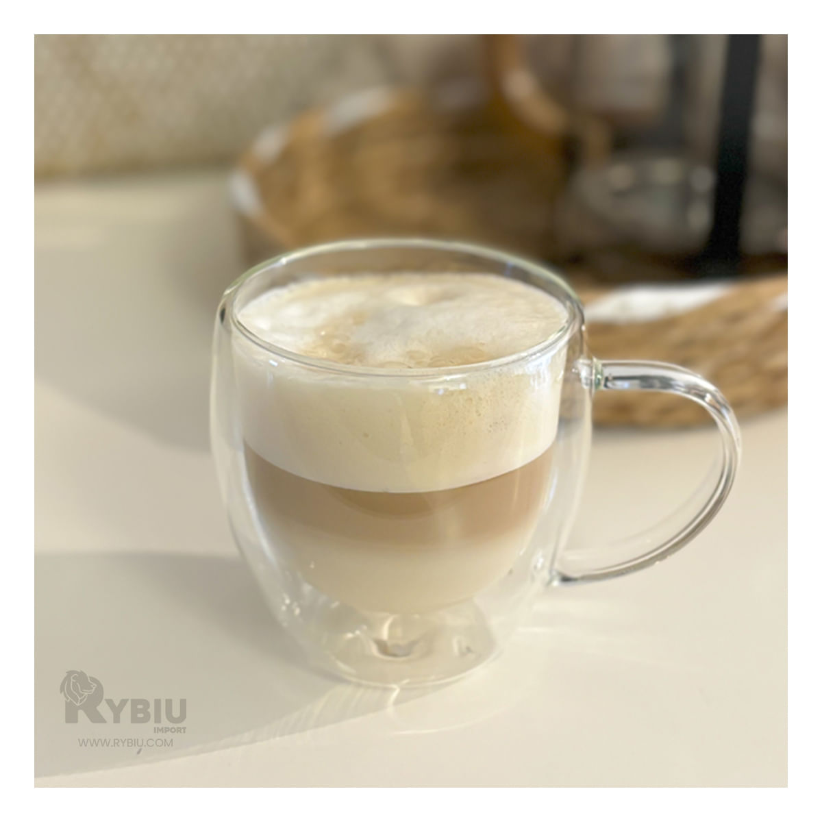 Taza Firme y Resistente en Transparente Y+Papel de Regalo