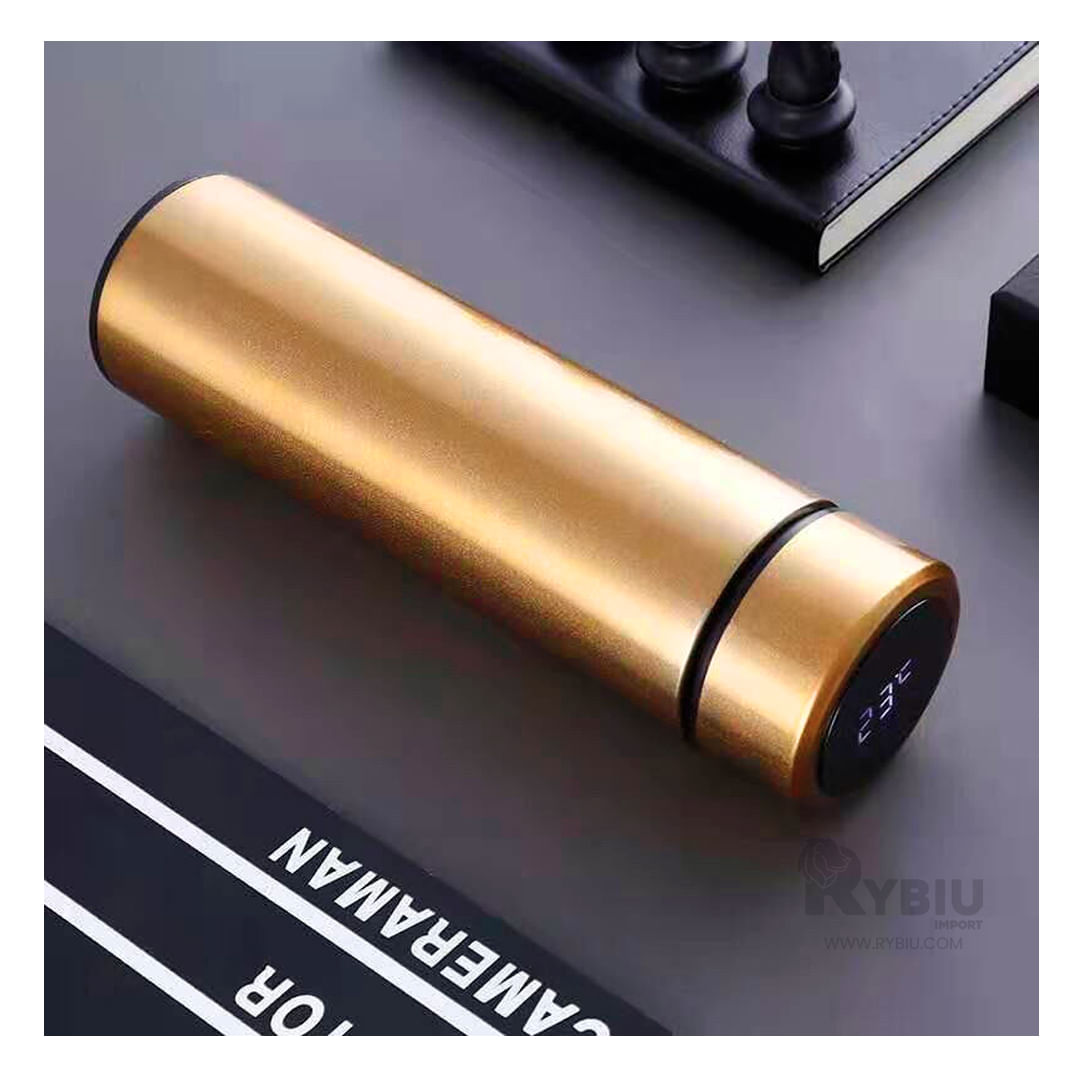 Termo Compacto de Alta Calidad de Color Dorado Y+Stickers