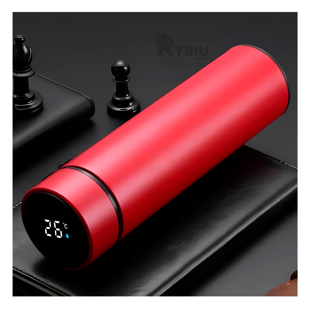 Termo Inteligente Digital de Color Rojo Y+Papel de Regalo